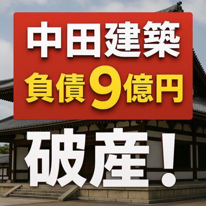 中田建築が負債9億円で破産、石川県小松市の老舗建設会社の倒産ニュース
