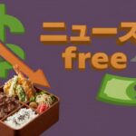 物価下落と経済減速を象徴するグラフとドルマーク、転倒したビル、節約をイメージする弁当の写真と「ニュースfree」の文字が入った画像